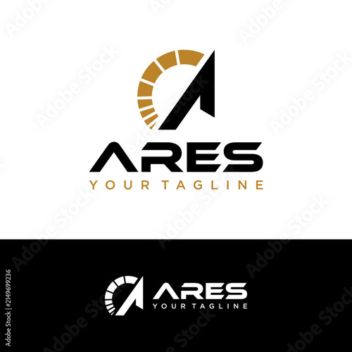 Abstract Ares Helmet Warrior Logo Inspiration