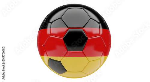 Shiny soccer ball with the flag of germany design isolated on transparent background