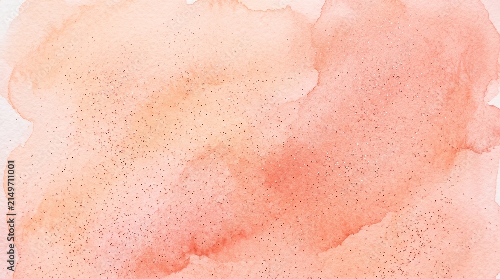 Fototapeta premium Soft peach watercolor texture wash background featuring a gentle artistic blend of light pastel orange hues and subtle granular paper grain details for a delicate minimalist creative backdrop design