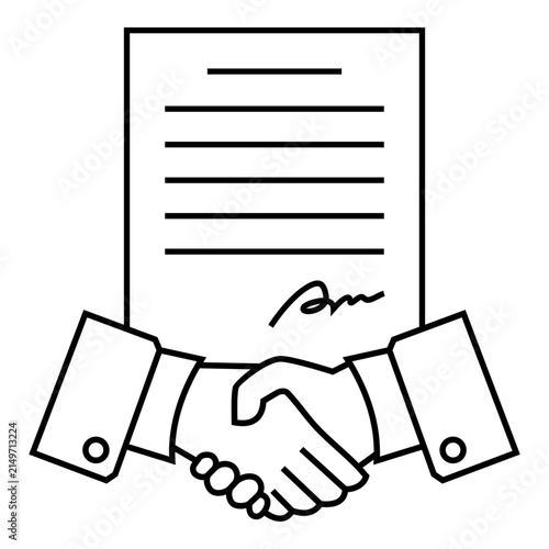 Professional Partnership Agreement Certificate with Handshake, symbolizing business partnership, trust, agreement, achievement, and successful collaboration. Icon Symbol Vector Design Illustration