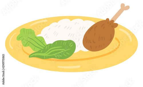 handdrawn food on plate illustration