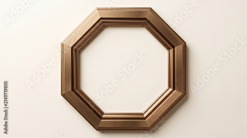 Elegant Brushed Bronze Octagonal Frame Background