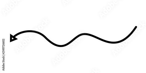 Black Wavy Line Arrow Hand Drawn Element Transparent PNG
