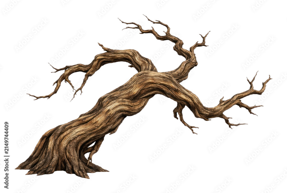 Obraz premium PNG Twisted ancient tree silhouette art