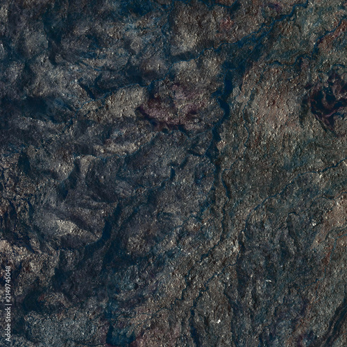 Obraz na plátne Dark Blue Mineral Rock Texture with Weathered Geological Veins