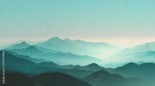 mountains in the fog