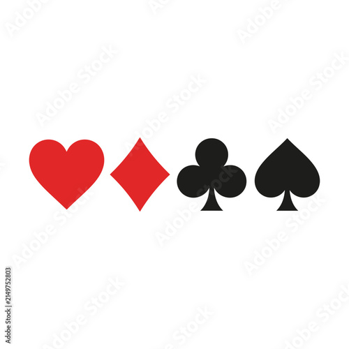 Obraz na płótnie Four Standard Playing Card Suits Isolated