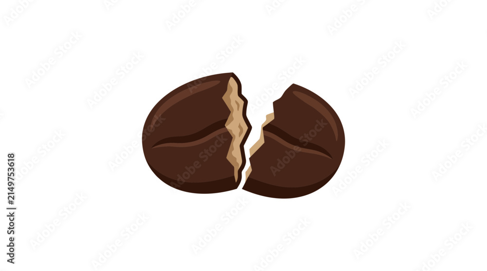 Fototapeta premium Broken Coffee Bean Isolated