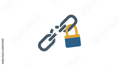 Broken Link and Padlock Icon