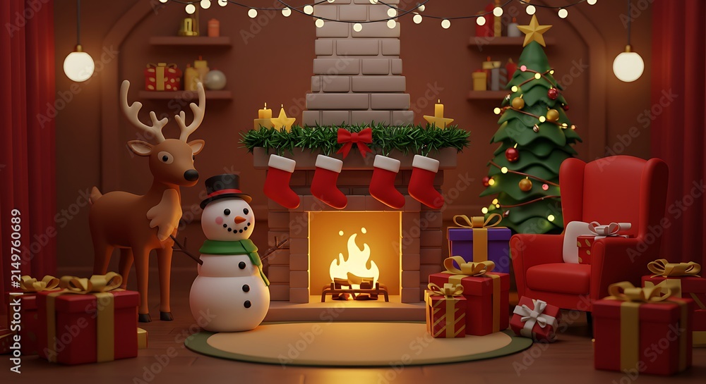 Naklejka premium Cozy Christmas Eve Glow