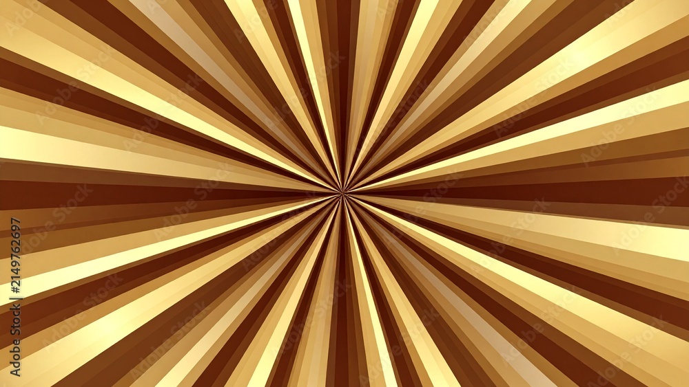 Fototapeta premium Symmetric golden rays emanate from a central point creating a vibrant geometric background for digital design projects.