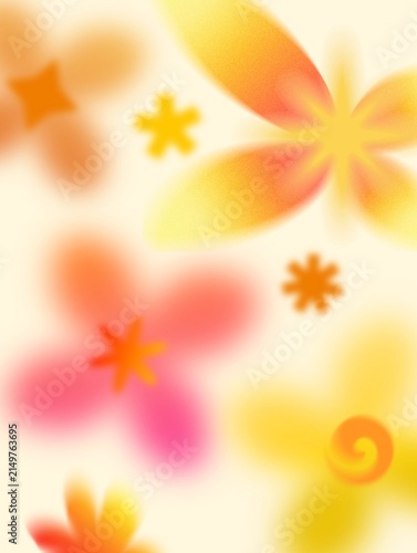 abstract floral background (Soft abstract orange and yellow gradient background with blurred flower shapes) 