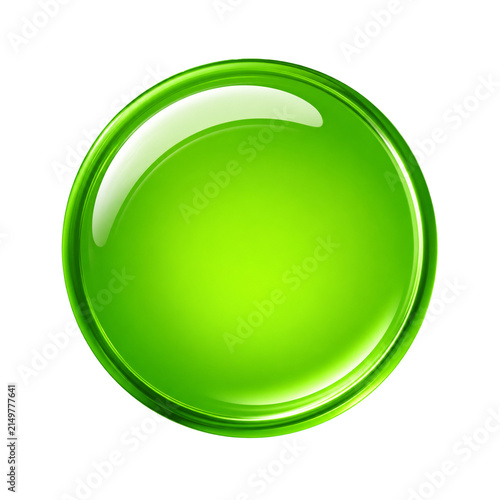 glossy green button
