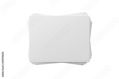 Stack of plain white square paper sheets