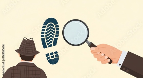 The Case of the Curious Footprint: A Magnified Mystery in Bold Lines