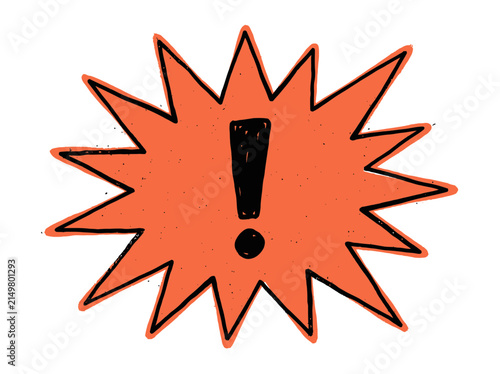 Hand Drawn Exclamation Mark Starburst Icon