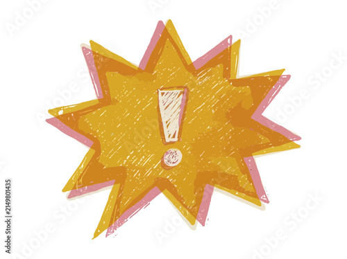 Hand Drawn Exclamation Mark Starburst Icon