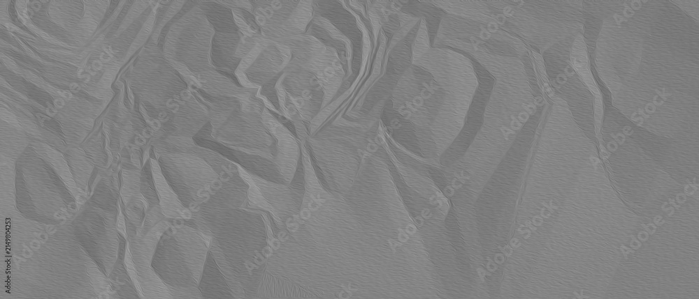Fototapeta premium Folded paper texture displays a grayscale crumpled surface with subtle shadowing