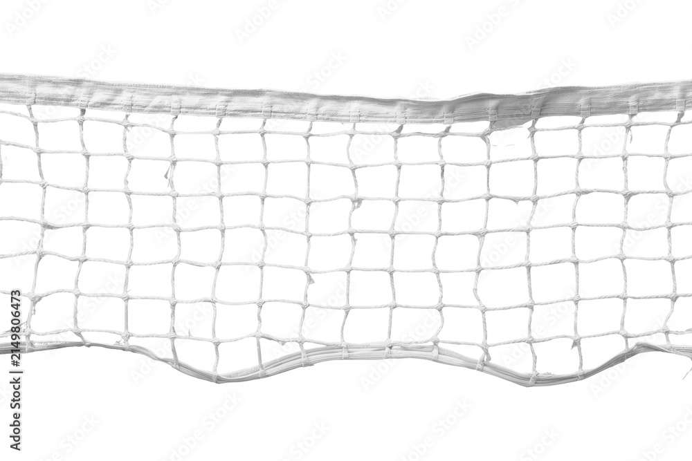 Fototapeta premium Wide white volleyball style net with loose lower edge