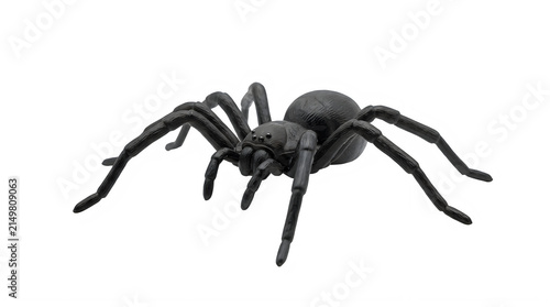 Realistic black spider isolated view detailed eight legs arthropod insect creature isolated on transparent background