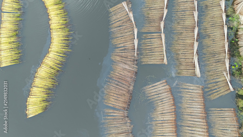 Jute bundles float on Bortir Bil in rural India, reflecting traditional livelihoods and sustainable agriculture. Jute, a natural biodegradable fiber, offers an eco-friendly alternative to plastic. 