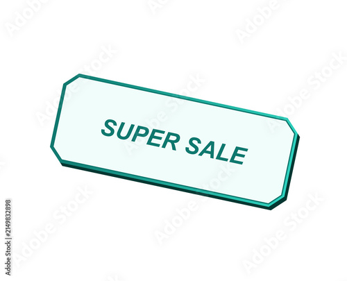 Glowing neon sign with the text super sale on black background