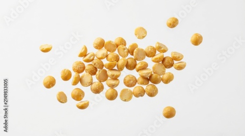 Dried yellow split peas in close-up view