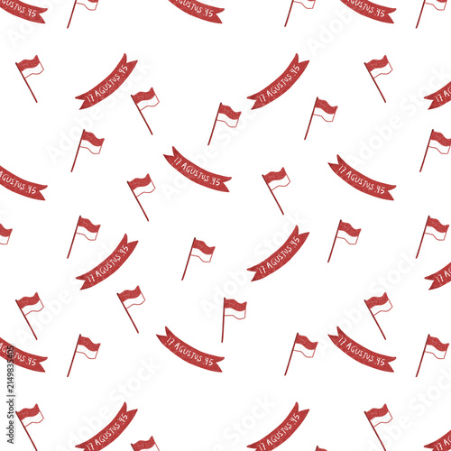 Red and White Indonesian Independence Day Decorative Pattern
