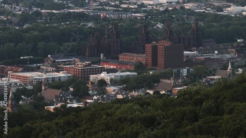 Aerial view of a steel mill in Allentown, Pennsylvania
