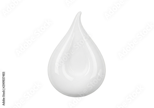 A single drop of thick white cream or lotion isolated on a transparent background