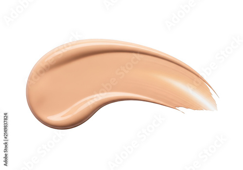 Beige liquid makeup foundation smear isolated on a transparent background