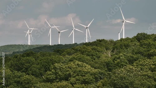 Aerial view of windmills in Northeast Pennsylvania