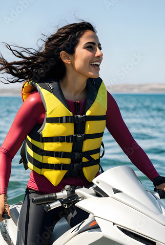 Smiling young woman in a ye...