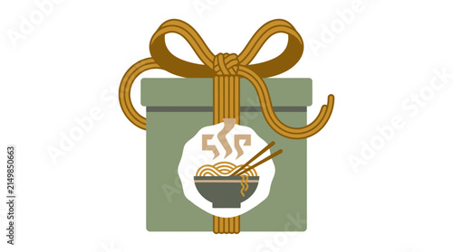 Noodle Bowl Gift Box Illustration