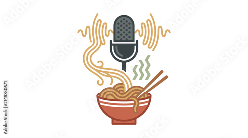 Noodle Podcast Logo Illustration