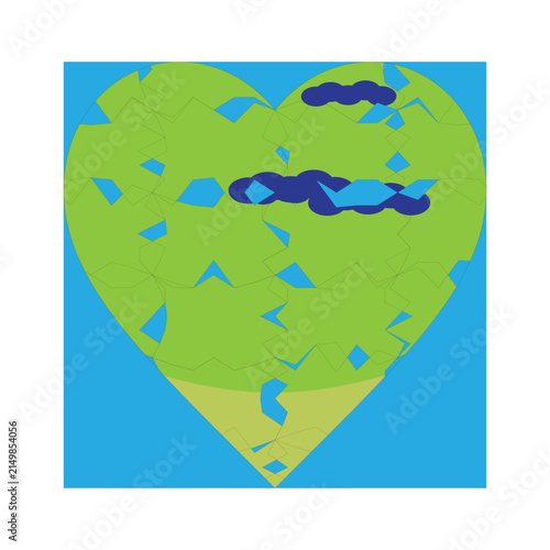heart with map