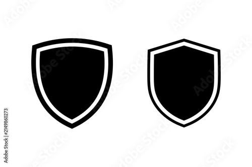 Shield Protection Icons Set Vector, Security Badge, Defense and Cybersecurity Shield Symbols Collection