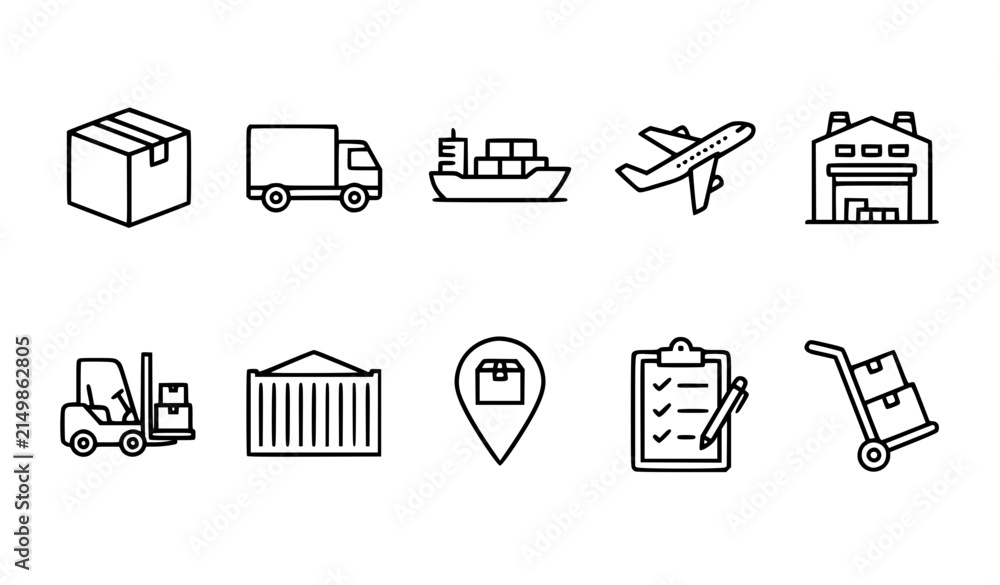 Fototapeta premium set of icons of buildings