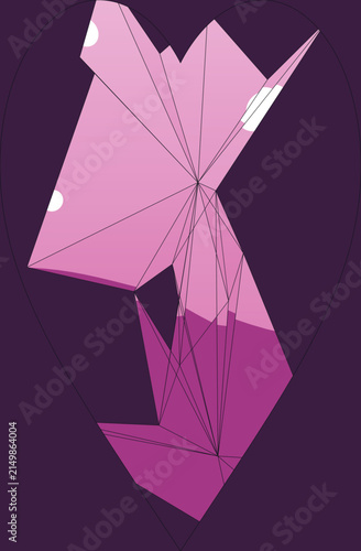 pink origami dragon