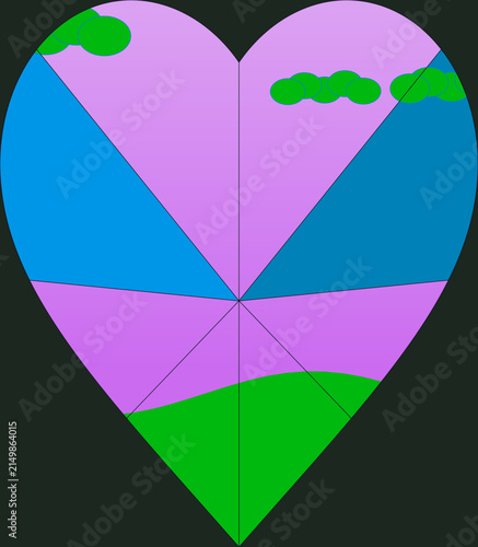 colorful heart shape with rainbow