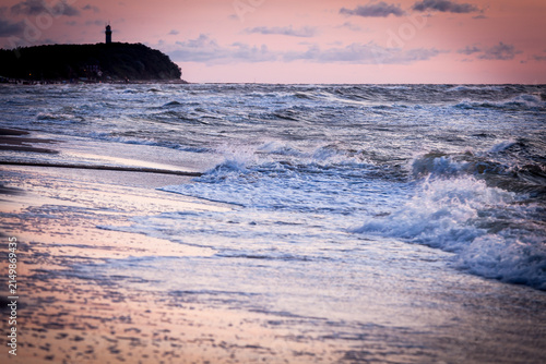 Beautiful view of Polish Baltic Sea at Niechorze.