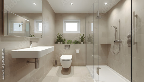 modern bathroom interior with bathroom