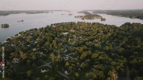 Aerial view of Thousand Island Park on a summer morning