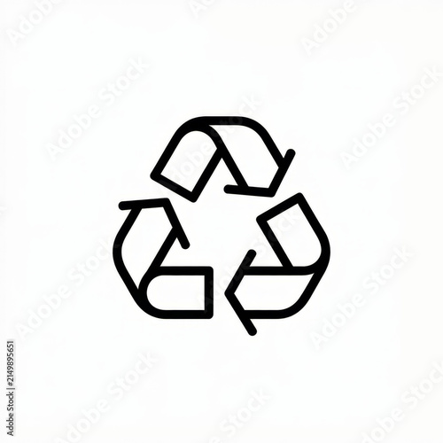 Black and white recycling symbol for environmental sustainability and eco-friendly practices.