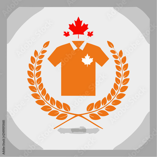 Commemorative emblem featuring an orange shirt and maple leaves for National Day for Truth and Reconciliation (Orange Shirt Day)