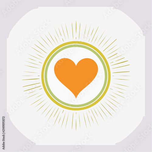 Symbolic orange heart design for National Day for Truth and Reconciliation (Orange Shirt Day) representing healing and unity