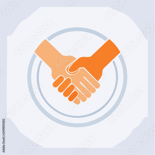 Symbolic Handshake Illustration for National Day for Truth and Reconciliation (Orange Shirt Day) Promoting Unity and Healing