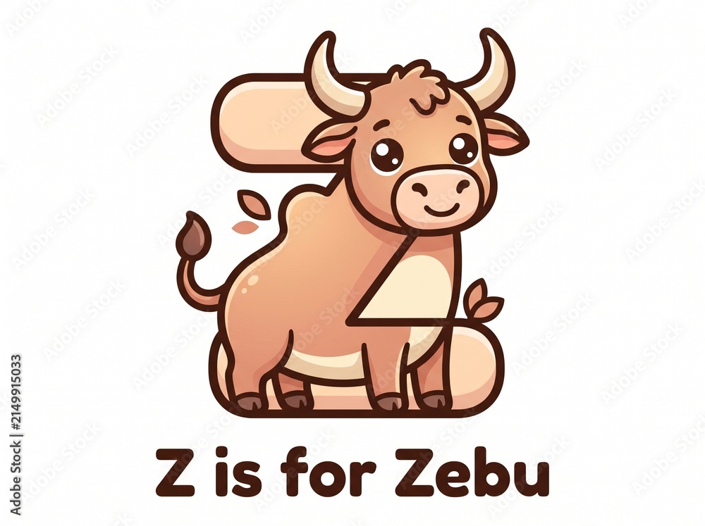 Fototapeta premium Alphabets Z is for Zebu