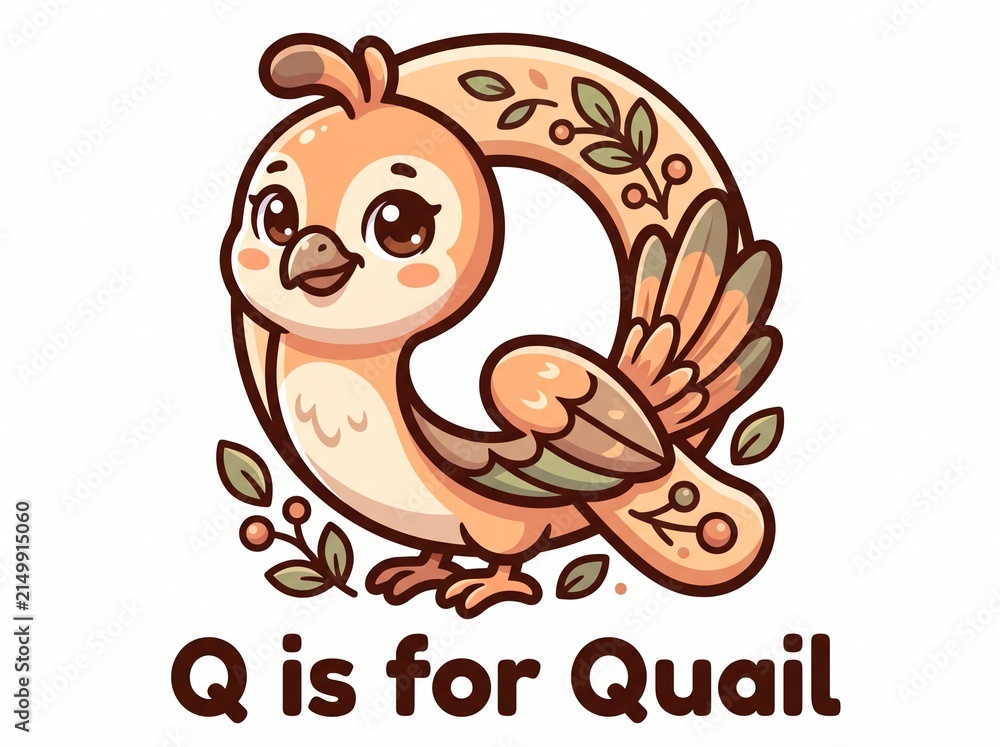 Obraz premium Alphabets Q is for Quail