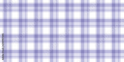 Purple plaid tartan seamless pattern background for fabric, wallpaper, or textile design. Aesthetic lavender gingham pattern backdrop.